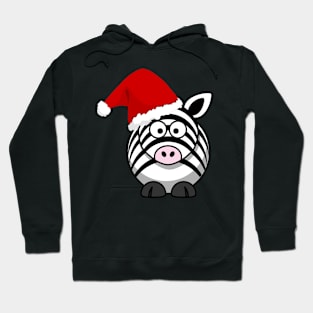 Cute Christmas Hat Zebra Hoodie